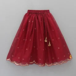 New Sequins Embellished Fancy Scalloped Top And Lehenga With Matching Dupatta Ethnic Wear | Lehengas & Ghagras
