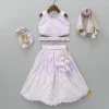 Sale Sequins Embellished Lilac Top And Lehenga With Dupatta And Potli Bag Ethnic Wear | Lehengas & Ghagras