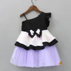 New Sequins Embellished Peplum Dress With Net Bottom And Matching Bowie Hair Clip Dresses & Sets | Dresses