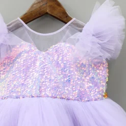 Best Sequins Embellished Yoke Frilled Net Gown Dresses & Sets | Gowns