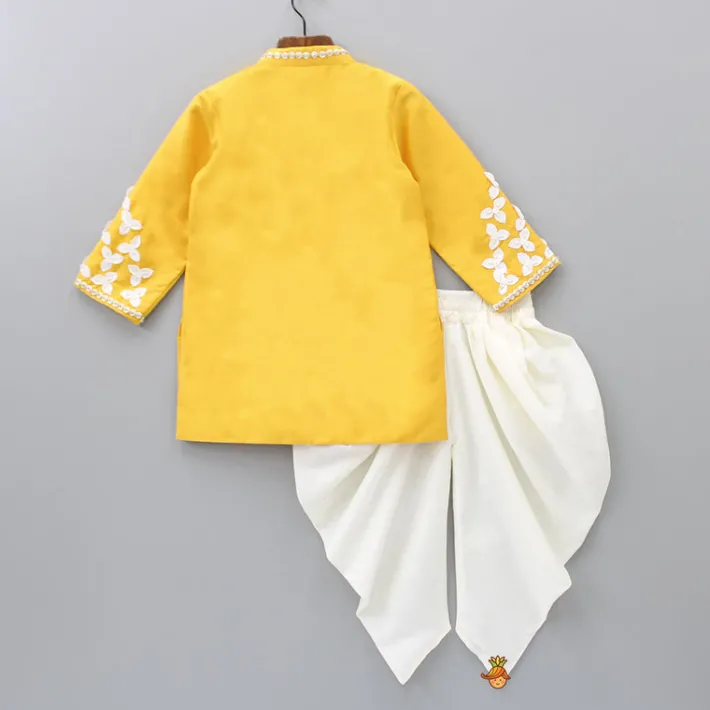 Hot Sequins Embroidered High Low Kurta With Dhoti BOY Indian Ethnic Wear | Ethnic Sets