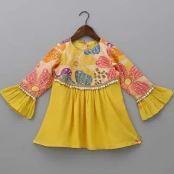 Fashion Sequins Floral Printed Kurti With Palazzo And Net Dupatta Ethnic Wear | Palazzos & Shararas