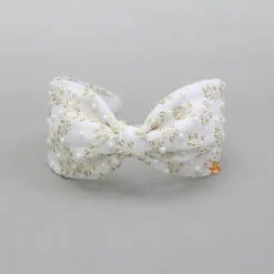 Clearance Sequins Leaf Embroidered White Hair Band Hair Accessories | Hair Bands