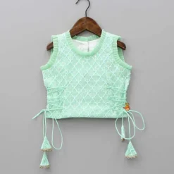 Hot Sequins Thread Embroidered Mint Green Top And Lehenga With Net Dupatta And Potli Bag Ethnic Wear | Lehengas & Ghagras