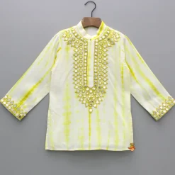 Sale Shibori Printed Embroidered Kurta And Pyjama BOY Indian Ethnic Wear | Ethnic Sets