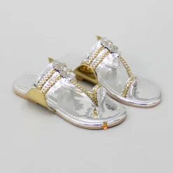 Fashion Shiny Braided Kolhapuri Flats Shoes