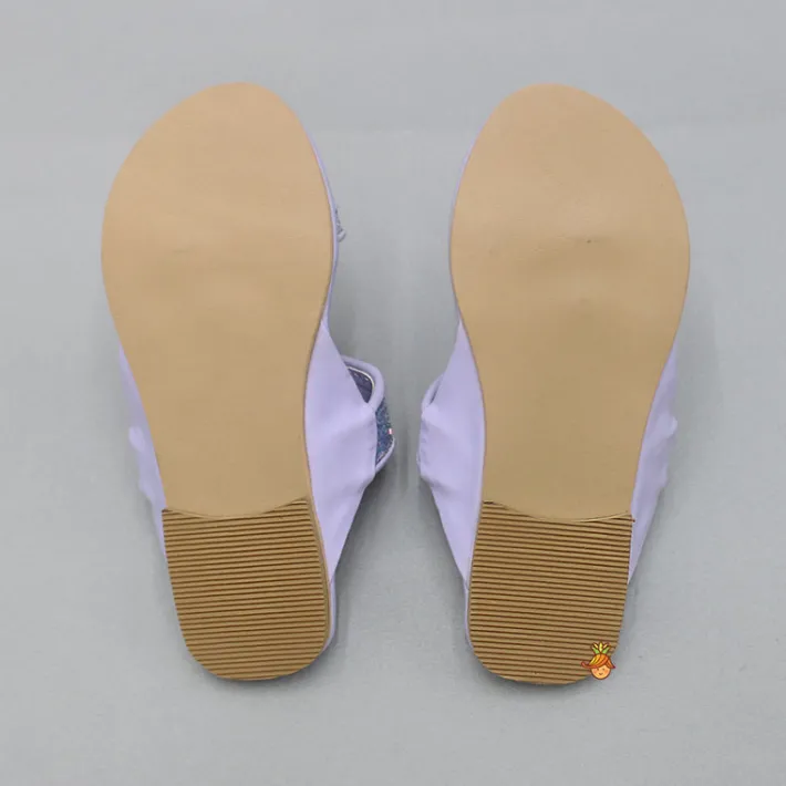 Fashion Shiny Lilac Kolhapuri Style Flats Shoes