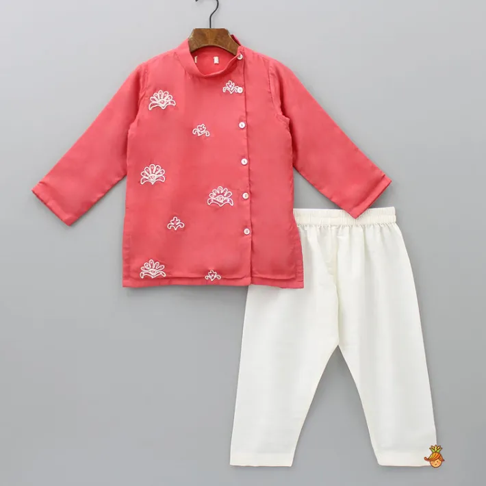 Discount Side Buttons Detail Kurta And Pyjama BOY Twinning Sets | Indian Ethnic Wear
