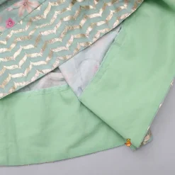 Best Side Knot Detail Green Long Kurti And Pant With Dupatta Ethnic Wear | Churidars & Salwars