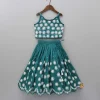 Fashion Silk Green Pleated Hem Top And Lehenga Ethnic Wear | Lehengas & Ghagras