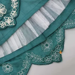 Fashion Silk Green Pleated Hem Top And Lehenga Ethnic Wear | Lehengas & Ghagras