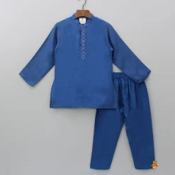 New Silk Kurta With Lotus Embroidered Jacket And Pyjama BOY Indian Ethnic Wear | Ethnic Sets