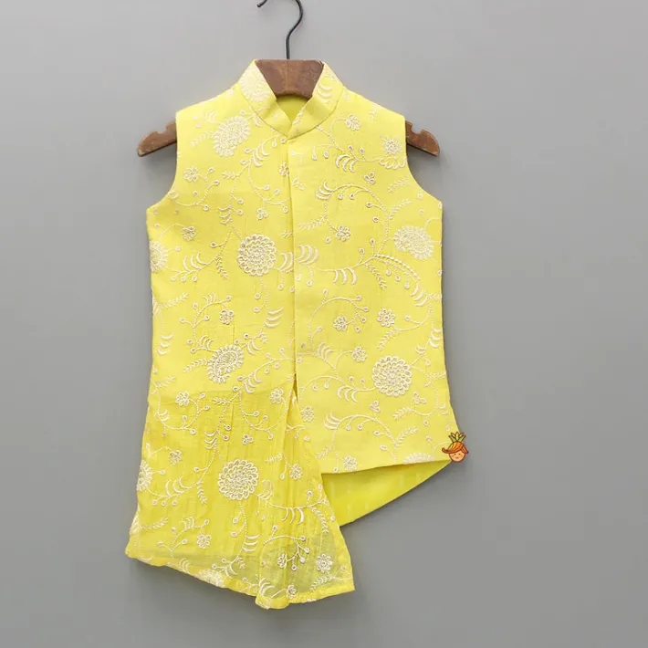 Online Sleeveless Embroidered Stylish Kurta And Dhoti Style Pant BOY Indian Ethnic Wear | Ethnic Sets