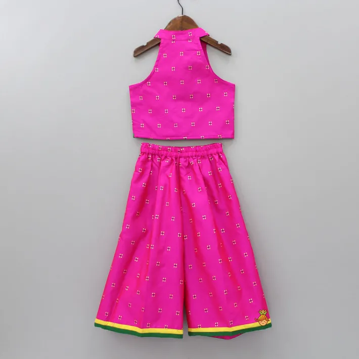 Discount Sleeveless Hot Pink Top And Palazzo Ethnic Wear | Palazzos & Shararas