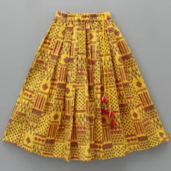Discount Sleeveless Printed Yellow Top And Lehenga With Maroon Dupatta Ethnic Wear | Lehengas & Ghagras