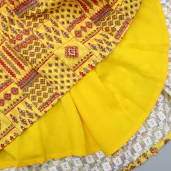 Discount Sleeveless Printed Yellow Top And Lehenga With Maroon Dupatta Ethnic Wear | Lehengas & Ghagras