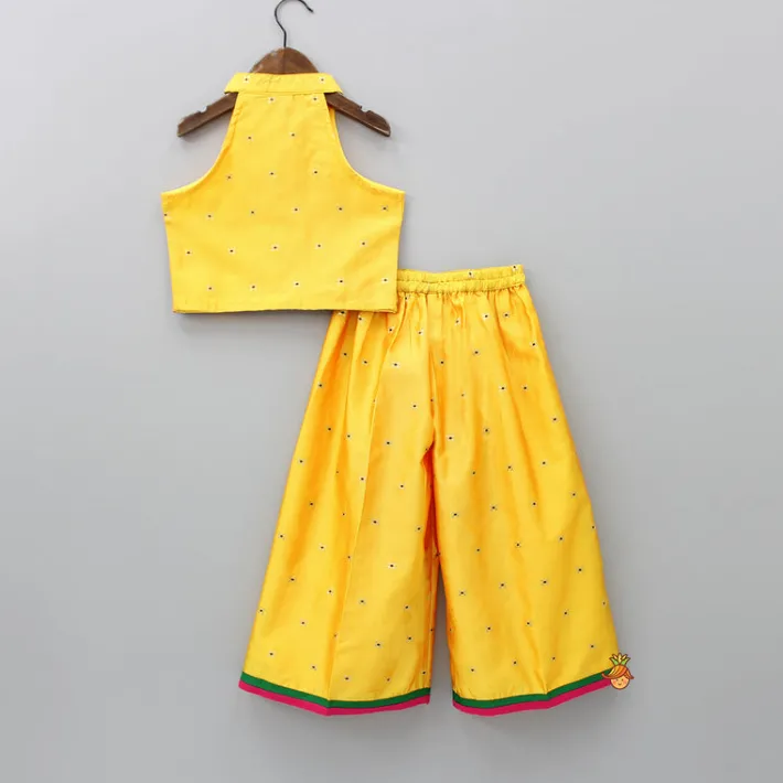 Online Sleeveless Yellow Top And Palazzo Ethnic Wear | Palazzos & Shararas