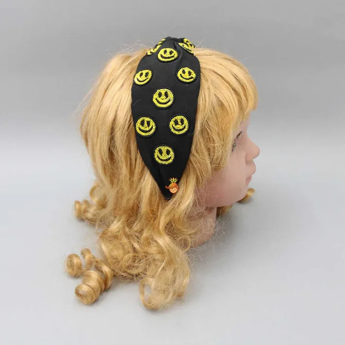 Clearance Smiley Face Embroidered Hairband Hair Accessories | Hair Bands