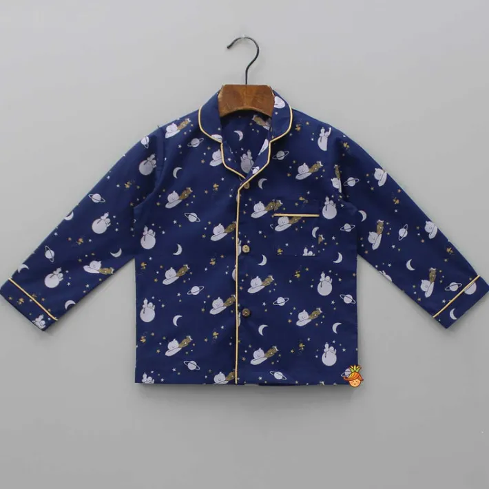 Fashion Space Printed Blue Sleepwear BOY Sleep Wear | Sleepwear