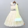 Hot Spaghetti Straps Beige Top And Net Embroidered Lehenga With Dual Tone Stylish Dupatta Ethnic Wear | Lehengas & Ghagras