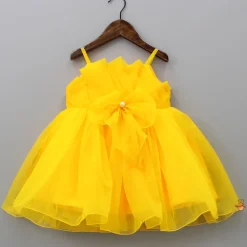New Spaghetti Straps Sleeveless Organza Yellow Dress Dresses & Sets | Dresses