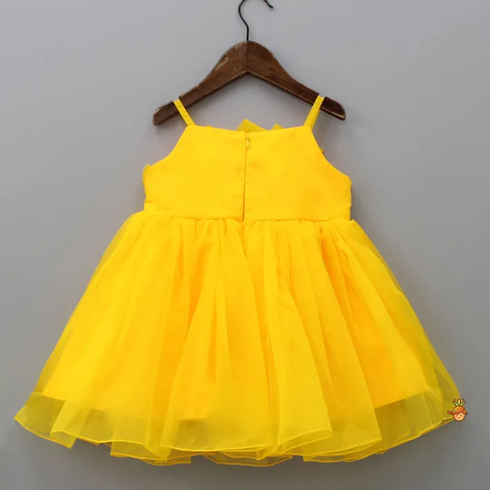 New Spaghetti Straps Sleeveless Organza Yellow Dress Dresses & Sets | Dresses