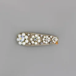 New Sparkling Floral Off-White Hair Clips Hair Accessories | Hair Clips