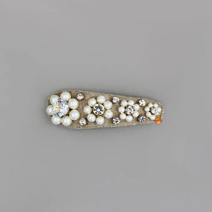 New Sparkling Floral Off-White Hair Clips Hair Accessories | Hair Clips