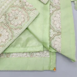 Hot Splendid Embroidered Georgette Green Kurti With Sharara And Dupatta Ethnic Wear | Palazzos & Shararas