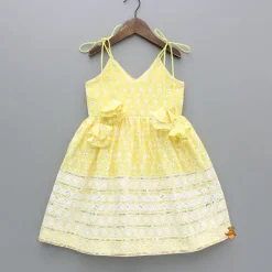Clearance Strappy V Neck Embroidered Yellow Kurti And Pant With Sling Bag Ethnic Wear | Churidars & Salwars