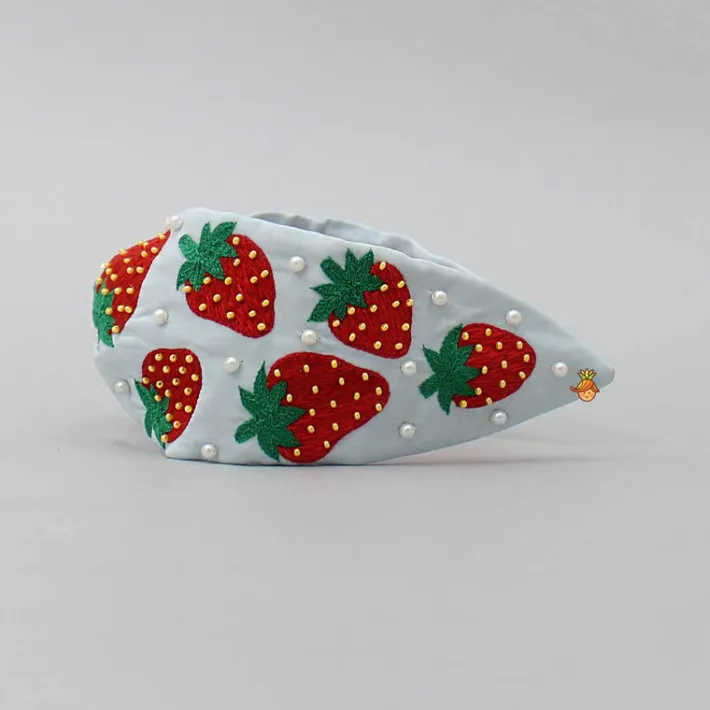 Best Strawberry Embroidered Hairband Hair Accessories | Hair Bands