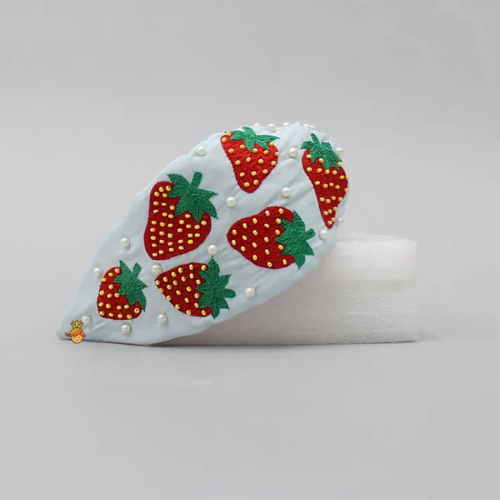 Best Strawberry Embroidered Hairband Hair Accessories | Hair Bands