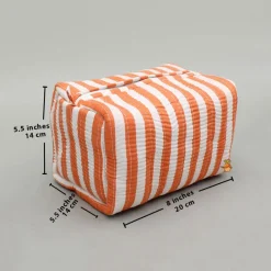 Hot Striped Printed Pouch Bags - Set Of 2 Bags