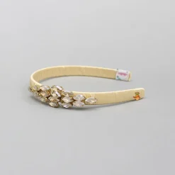 Online Studded Cream Hairband Hair Accessories | Hair Bands
