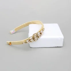 Online Studded Cream Hairband Hair Accessories | Hair Bands