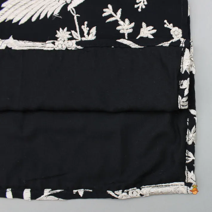 Online Stunning Embroidered Georgette Black Kurta With Pyjama BOY Indian Ethnic Wear | Ethnic Sets