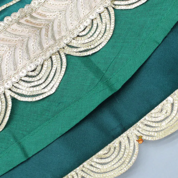 New Stunning Scalloped Hem Green Top And Lehenga Ethnic Wear | Lehengas & Ghagras