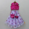 Hot Stylish Beads Work Top With Floral Printed Lehenga And Sling Bag Ethnic Wear | Lehengas & Ghagras