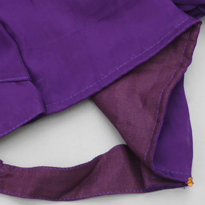 Hot Stylish Cut Out Back Purple Top And Box Pleated Brocade Lehenga Ethnic Wear | Lehengas & Ghagras