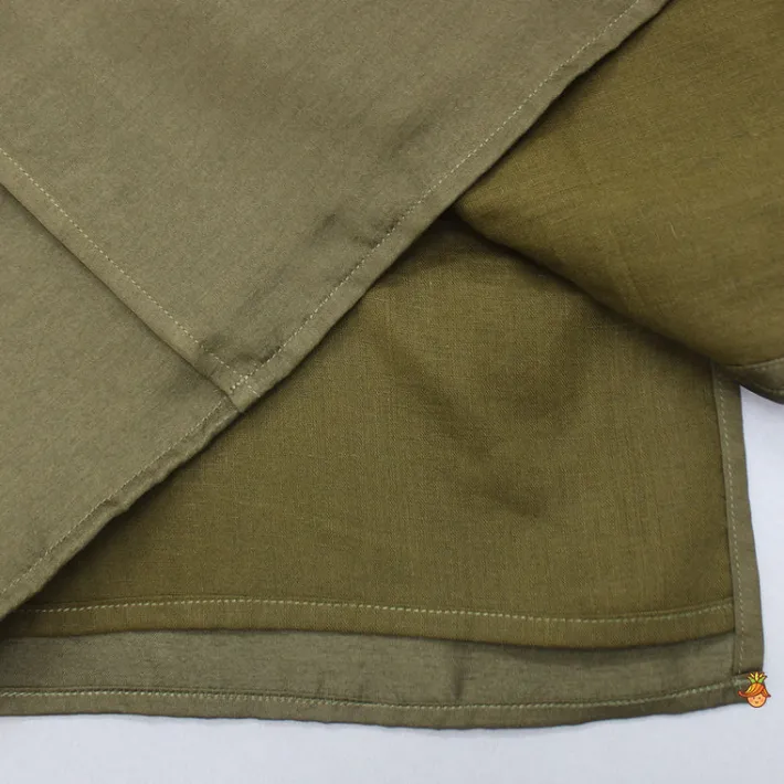Outlet Stylish Drape Green Kurta And Pyjama BOY Indian Ethnic Wear | Ethnic Sets