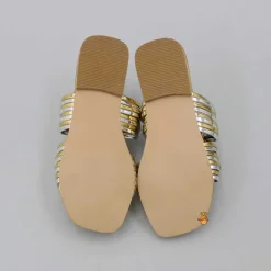 Outlet Stylish Dual Tone Knotted Flats Shoes