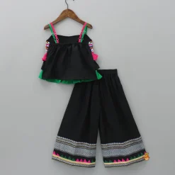 Hot Stylish Frilly Abhla Work Top With Palazzo Ethnic Wear | Palazzos & Shararas