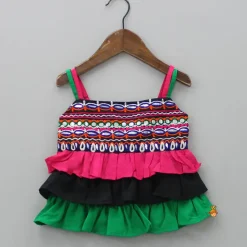 Hot Stylish Frilly Abhla Work Top With Palazzo Ethnic Wear | Palazzos & Shararas