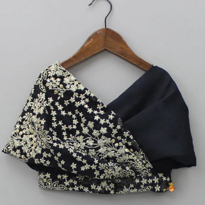 Best Stylish Overlap Black Top And Layered Lehenga Ethnic Wear | Lehengas & Ghagras