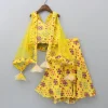 Online Stylish Patola Printed Yellow Cape Top And Asymmetric Palazzo Ethnic Wear | Palazzos & Shararas