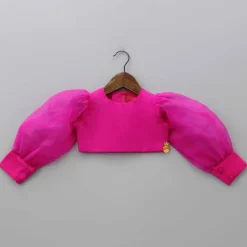 New Stylish Round Neck Pink Top With Palazzo And Dupatta Ethnic Wear | Palazzos & Shararas