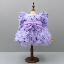 Fashion Stylish Sleeves Exquisite Lavender Fur Dress With Head Band Dresses & Sets | Dresses