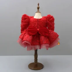 New Stylish Sleeves Exquisite Red Dress With Head Band Dresses & Sets | Dresses