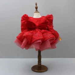 New Stylish Sleeves Exquisite Red Dress With Head Band Dresses & Sets | Dresses