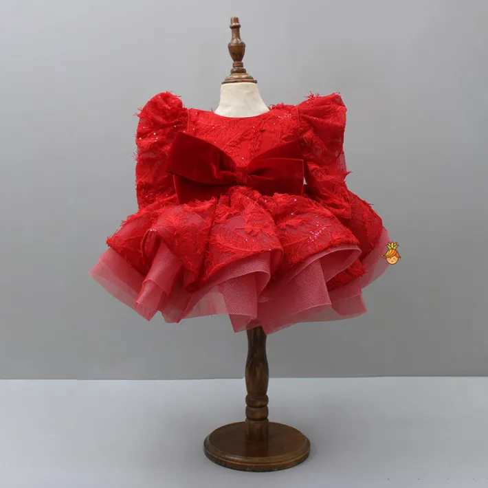 New Stylish Sleeves Exquisite Red Dress With Head Band Dresses & Sets | Dresses